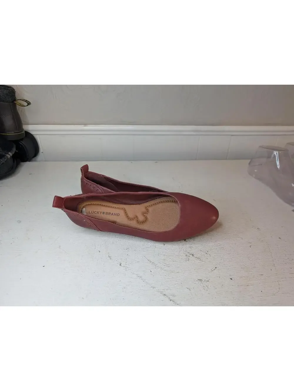 Lucky‎ Brand Cayna Ballet Flats Burgundy Leather Size 6.5